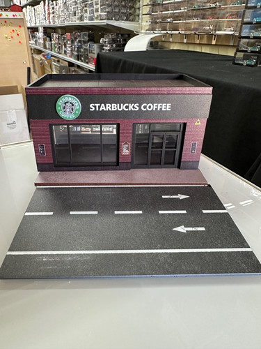 ★限定品★◉1/64サイズジオラマ【STARBUCKS　COFFEECAFE】 STARBUCKS COFFEE SHOP PARKING LOT DIORAMA FOR 1/64 SCALE