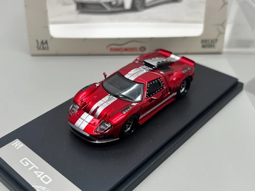 FORD GT40 TRANSPARENT RED MAGNETIC HOOD 1/64 DIECAST CAR BY RHINO