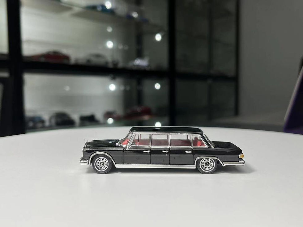 Thumbnail: MERCEDES BENZ S600 PULLMAN EXTENDED VERSION COUPE BLACK 1/64 DIECAST CAR BY TPC