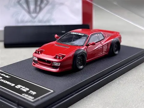 FERRARI TESTAROSSA 512TR LBWK RED LIGHTS POP UP 1/64 DIECAST CAR