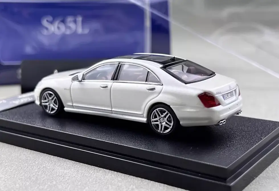 Thumbnail: MERCEDES BENZ S65L W221 WHITE 1/64 SCALE DIECAST CAR MODEL BY STREET WARRIOR