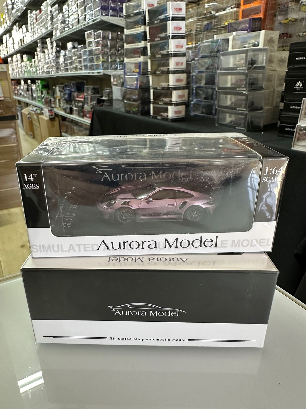 Thumbnail: PORSCHE 992 GT3 RS BERRY PINK 1/64 SCALE DIECAST CAR MODEL BY AURORA MODELS