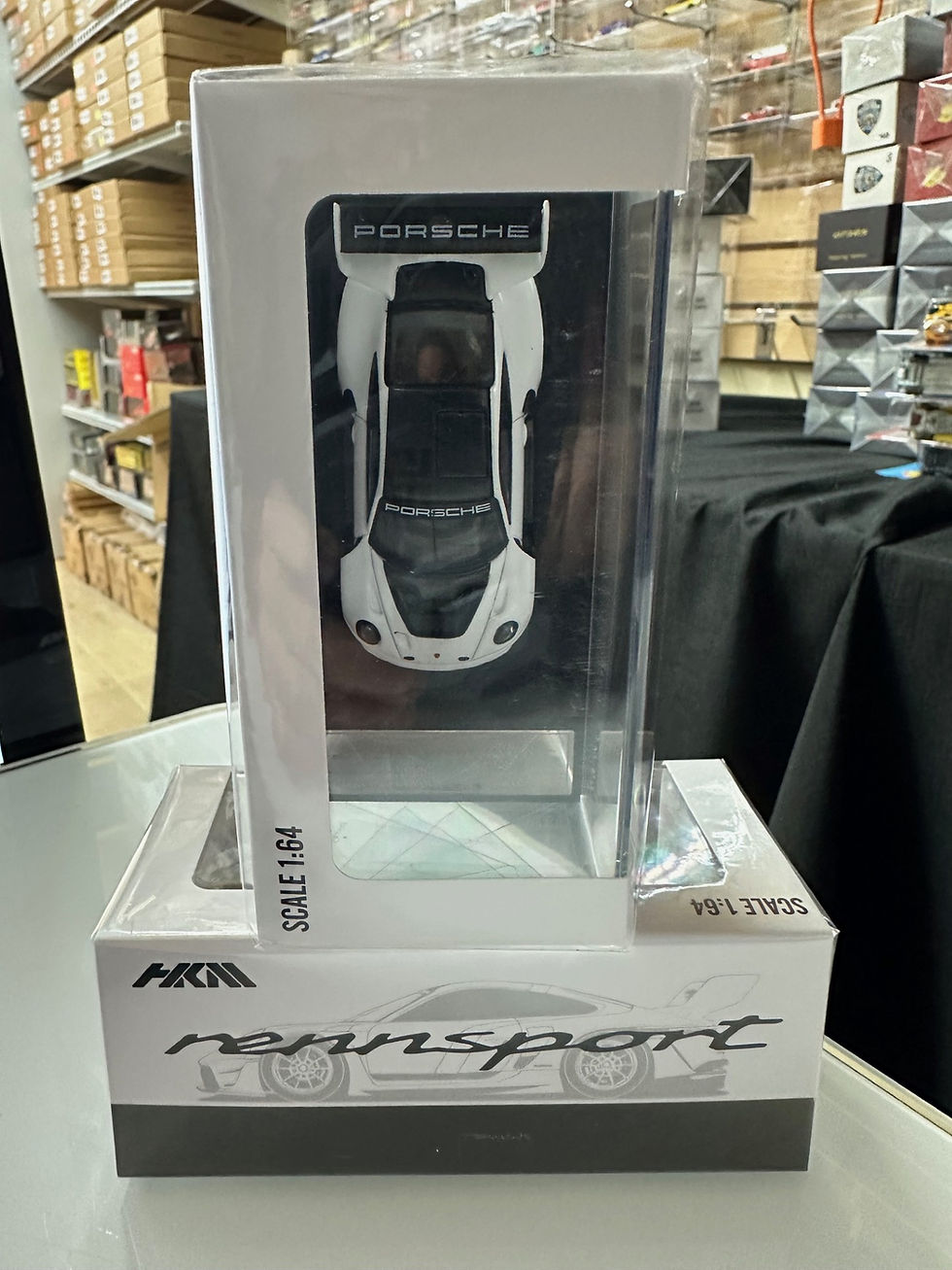 Thumbnail: PORSCHE 911 992 GT3 R RENNSPORT WHITE 1/64 DIECAST CAR BY HKM MODEL