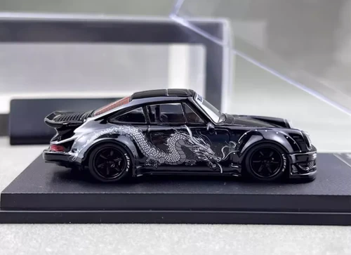 PORSCHE 930 RWB DRAGON LIVERY BLACK 1/64 DIECAST CAR BY MY MODEL