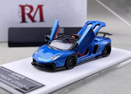 ロニコー LAMBORGHINI AVENTADOR LP700-4 BLUE FULLY OPENING 1/64 DIECAST CAR