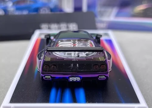 FERRARI F40 LBWK LIBERTY WALK KINETIC CHROME 1/64 DIECAST CAR