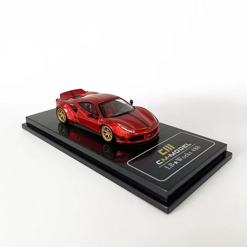 FERRARI 488 RED LBWK LB-WORKS 1/64 SCALE DIECAST CAR MODEL