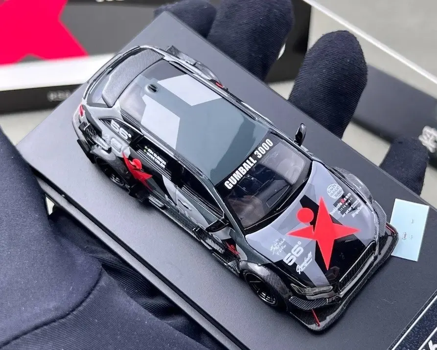Thumbnail: AUDI RS6 C7 DTM BETSAFE GUMBALL 3000 HOOD OPENS ROOF BOX 1/64 DIECAST CAR BY DCM
