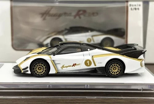 PAGANI HUAYRA R EVO #1 PEARL WHITE 1/64 DIECAST CAR BY TOP MODELS