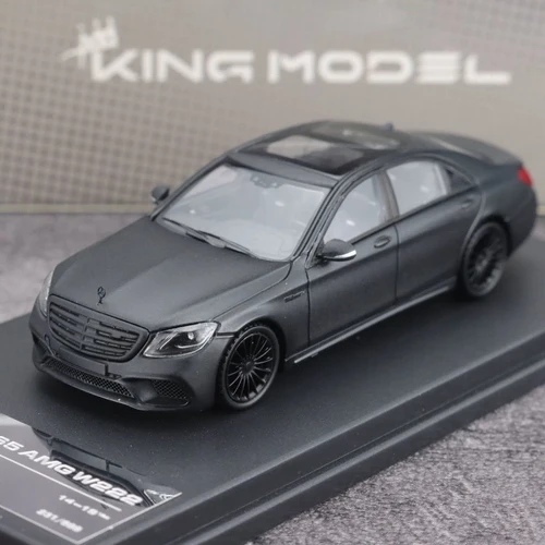MERCEDES BENZ AMG S65 W222 MATTE BLACK 1/64 DIECAST CAR BY KING