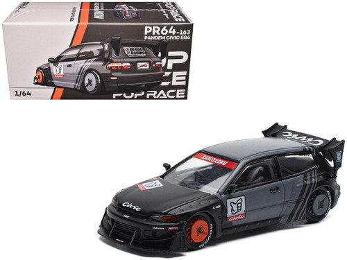 HONDA CIVIC EG6 PANDEM KANJOZOKU MATT BLACK 1/64 BY POP RACE