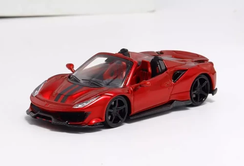 FERRARI 488 PISTA SPIDER WINE RED BLACK WHEELS 299 MADE 1/64