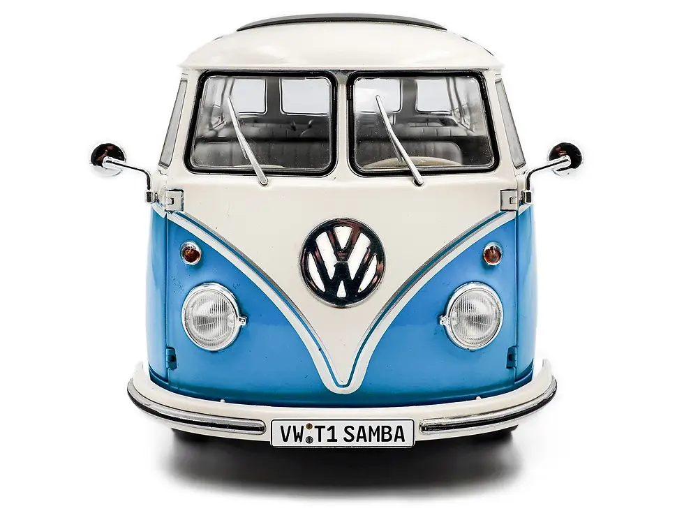 Thumbnail: 1962 VOLKSWAGEN T1 SAMBA BUS BABY BLUE & WHITE 1/18 DIECAST BY SOLIDO S1813401