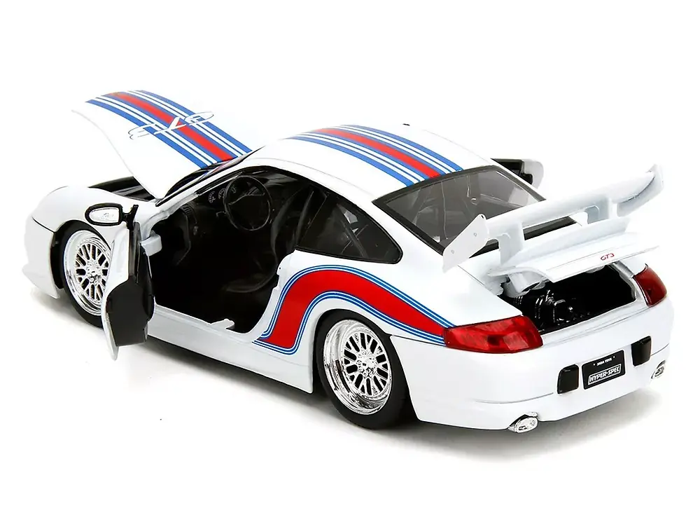 Thumbnail: PORSCHE 911 GT3 (996) WHITE 1/24 DIECAST CAR MODEL BY JADA TOYS 35491