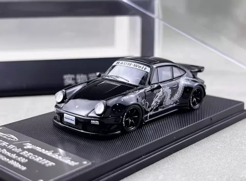 PORSCHE 930 RWB DRAGON LIVERY BLACK 1/64 DIECAST CAR BY MY MODEL