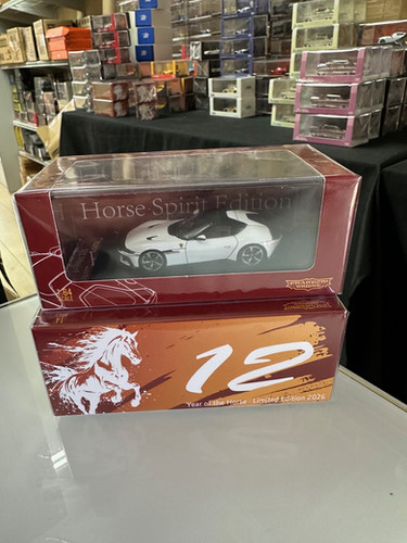 FERRARI 12 CILINDRI YEAR OFTHE HORSE WHITE 1/64 DIECAST CAR BY