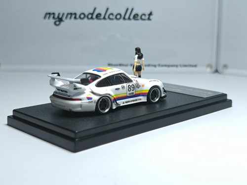 PORSCHE RWB 993 WHITE APPLE WITH FIGURE 1/64 DIECAST CAR BY MY
