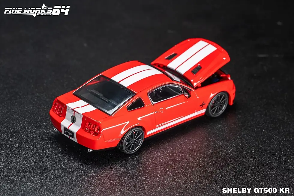 Thumbnail: FORD MUSTANG SHELBY GT500 HOOD OPENS RED 1/64 DIECAST CAR BY FINE WORKS