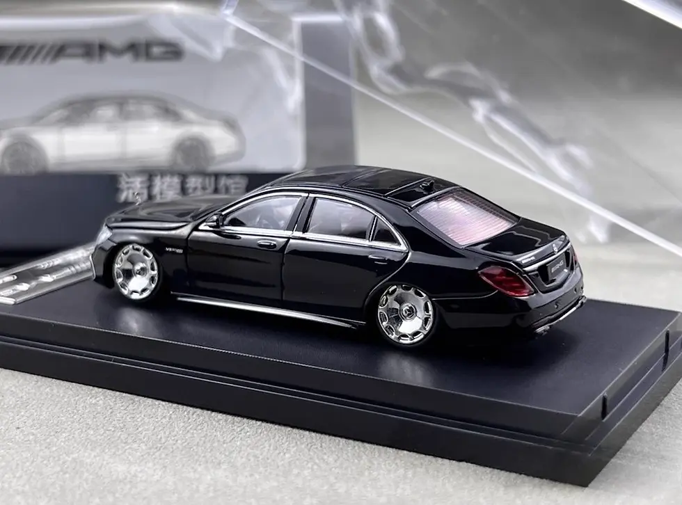 Thumbnail: MERCEDES BENZ AMG S63 HOOD OPENS BLACK LOWRIDE 1/64 CAR BY RHINO MODEL