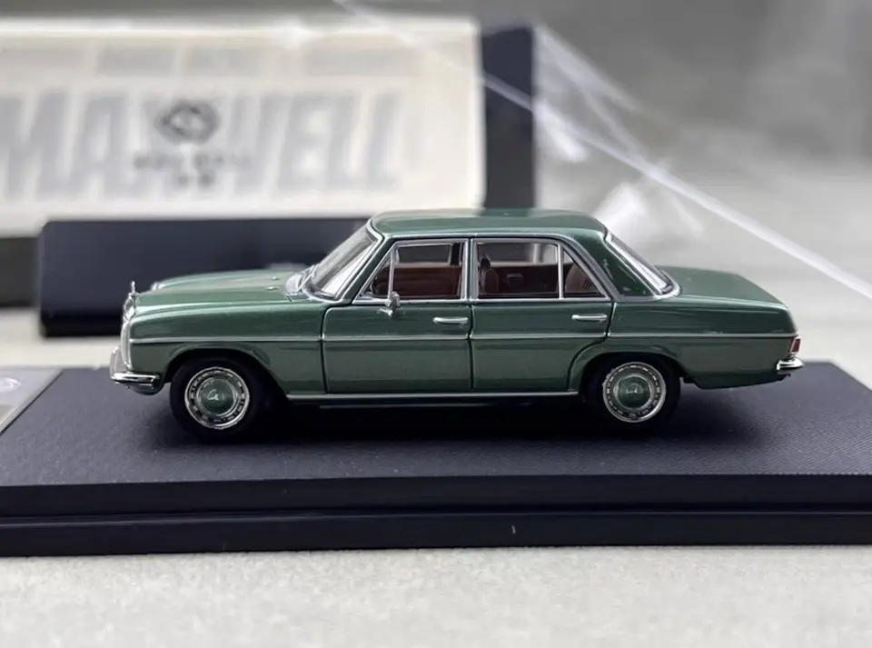 Thumbnail: MERCEDES BENZ W114 STRICH 8 GREEN CLASSIC 1/64 DIECAST CAR BY MAXWELL MODEL