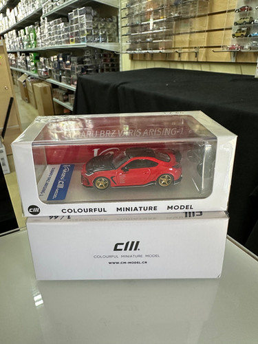 SUBARU BRZ VARIS ARISING-1 RED WITH EXTRA WHEELS 1/64 DIECAST CAR