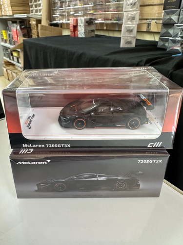 MCLAREN 720S GT3X BLACK 1/64 SCALE DIECAST CAR MODEL BY CM MODELS