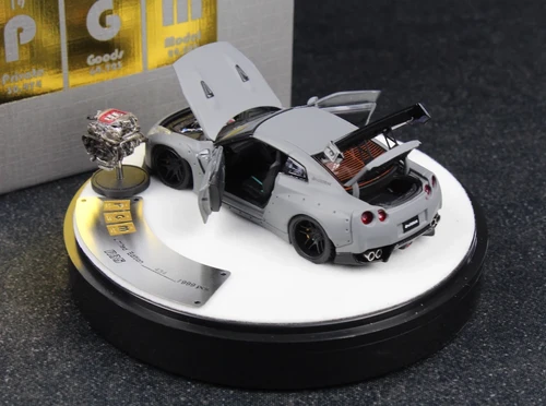 NISSAN SKYLINE GT-R R35 PANDEM WITH ENGINE LUXURY ROUND 1/64