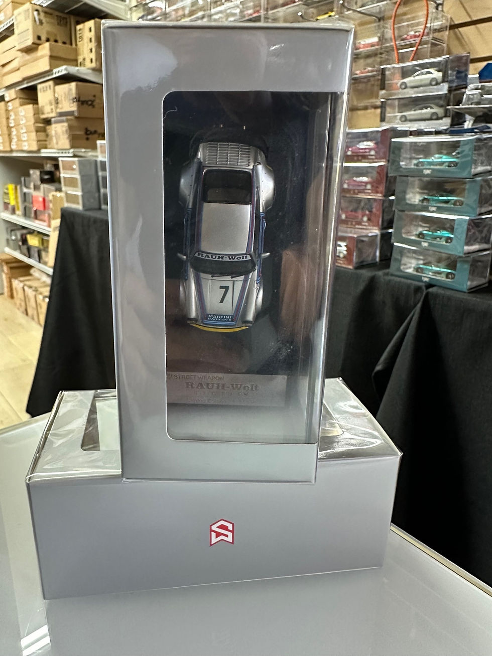 Thumbnail: PORSCHE RWB 964 WIDEBODY MATTE SILVER MARTINI 1/64 DIECAST CAR BY STREET WEAPON