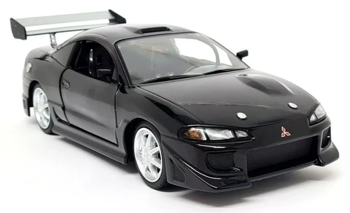 1995 MITSUBISHI ECLIPSE BLACK 1/18 SCALE DIECAST CAR BY GREENLIGHT