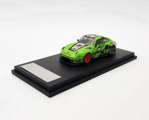 PORSCHE RWB 993 GREEN #53 1/64 SCALE DIECAST CAR MODEL BY DCM D.BO