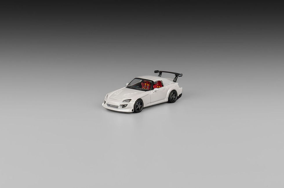 Thumbnail: HONDA S2000 SPOON WHITE WITH REMOVABLE ROOF 1/64 DIECAST CAR BY MICRO TURBO