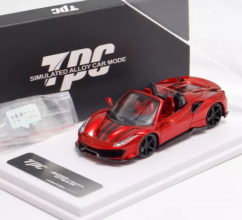FERRARI 488 PISTA SPIDER WINE RED BLACK WHEELS 299 MADE 1/64
