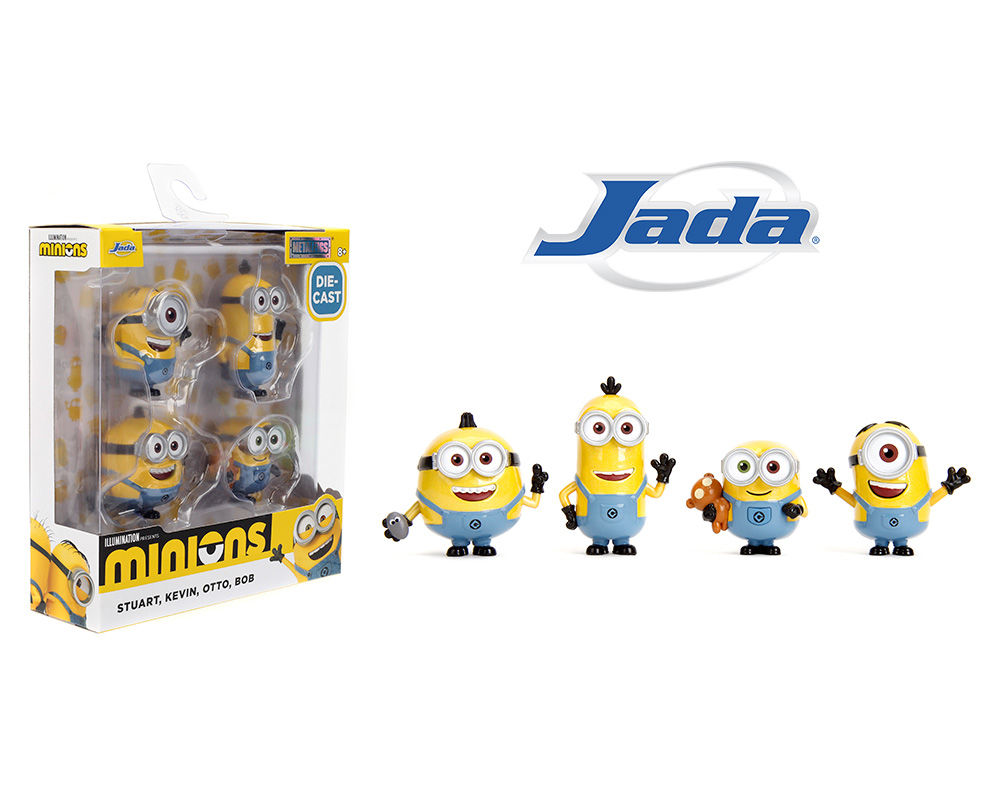 MINIONS SET OF 4 DIECAST FIGURES 2.5" METALFIGS BY JADA TOYS 35714