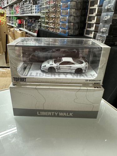 FERRARI F40 LB-WORKS LBWK WHITE 1/64 SCALE DIECAST CAR MODEL BY