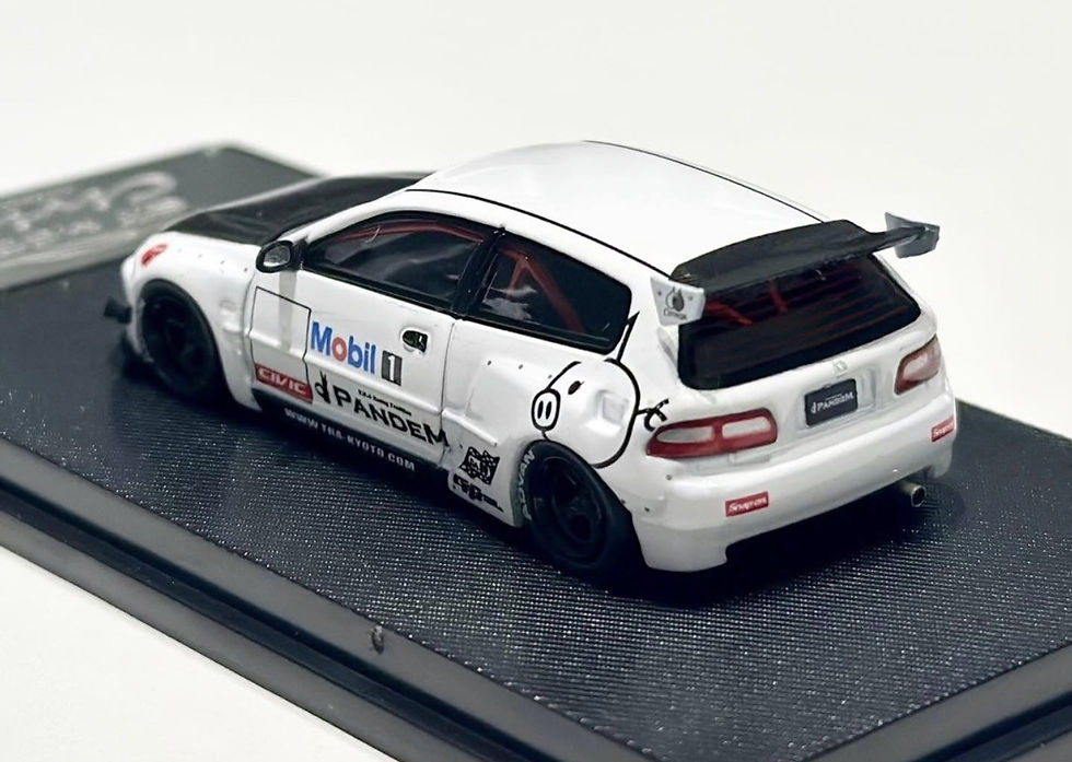 Thumbnail: HONDA CIVIC EG6 ROCKET BUNNY MOBIL 1 CARBON HOOD 1/64 DIECAST CAR BY ET MODEL MC