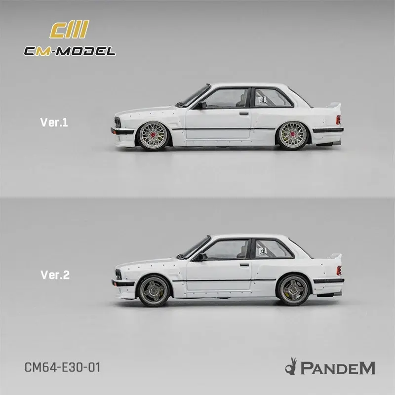 Thumbnail: BMW M3 PANDEM E30 V1 PEARL WHITE 1/64 DIECAST CAR MODEL BY CM MODELS