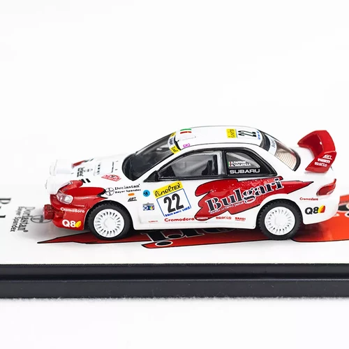 SUBARU WRC GC8 #22 BULGARI RALLY WHITE 1/64 DIECAST CAR MODEL BY