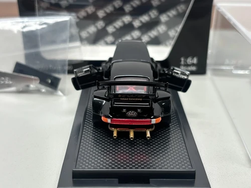 PORSCHE RWB 930 BLACK FULLY OPENING 1/64 DIECAST CAR BY FG MODEL