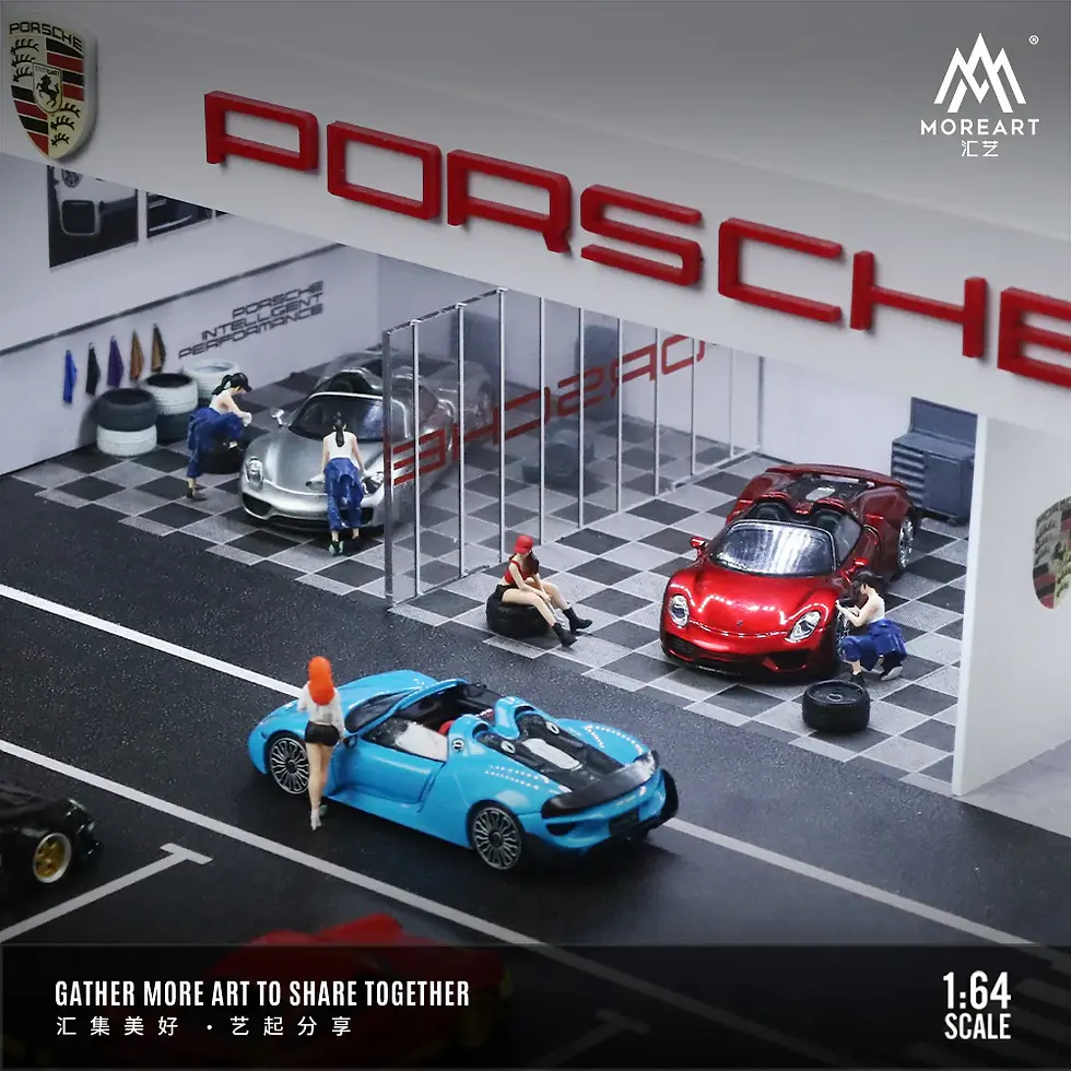 Thumbnail: PORSCHE MODIFICATION SHOP DIORAMA LIGHTS FOR 1/64 DIECAST CAR BY MOREART 936106