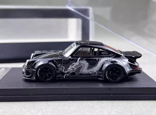 PORSCHE 930 RWB DRAGON LIVERY BLACK 1/64 DIECAST CAR BY MY MODEL