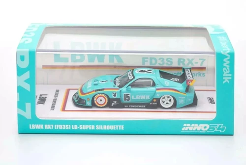 MAZDA RX-7 FD3S LBWK LB-SUPER SILHOUETTE TEAL 1/64 DIECAST CAR BY