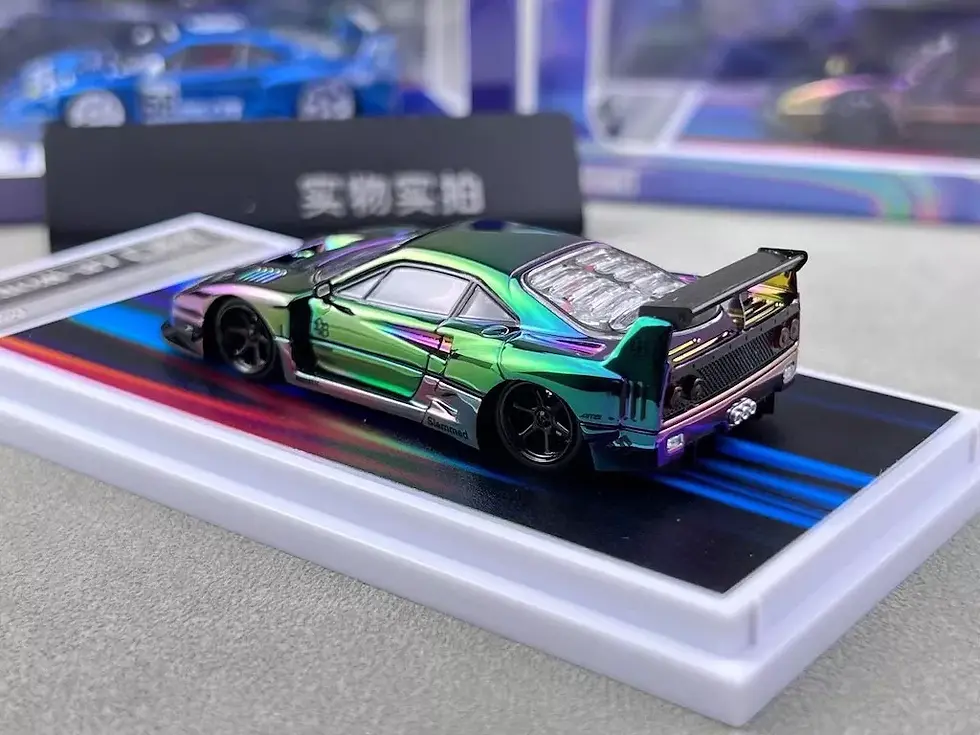 Thumbnail: FERRARI F40 LBWK LIBERTY WALK KINETIC CHROME 1/64 DIECAST CAR MODEL BY TOP ART
