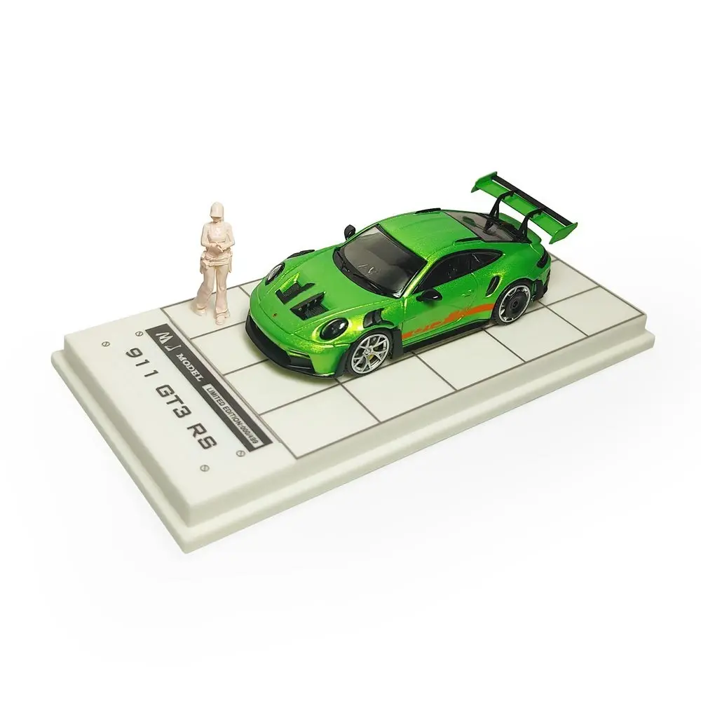 PORSCHE 911 992 GT3 RS APPLE GREEN 1/64 DIECAST CAR MODEL BY MJ MODELS NO FIGURE