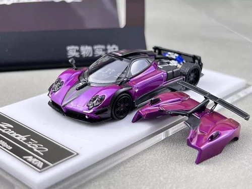 PAGANI ZONDA 760 LH PURPLE REMOVABLE HOOD 1/64 SCALE DIECAST CAR