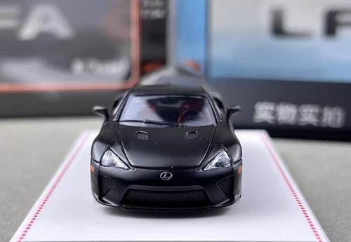LEXUS LFA LFA10 HOOD OPENS MATTE BLACK 1/64 DIECAST CAR BY MODEL
