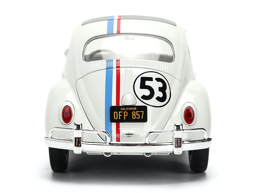 Thumbnail: VOLKSWAGEN BEETLE #53 HERBIE THE LOVE BUG & EXTRA WHEELS 1/24 BY JADA TOYS 37584