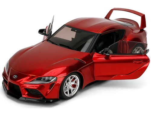 TOYOTA GR SUPRA RED METALLIC 1/18 DIECAST CAR MODEL BY JADA TOYS
