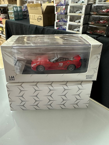 FERRARI 599XX RED #3 HOOD OPENS 1/64 DIECAST CAR BY RHINO MODEL