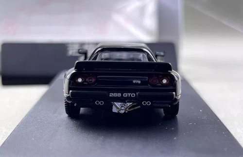 FERRARI 288 GTO BLACK HOOD OPENS 1/64 DIECAST CAR BY HONE MODEL