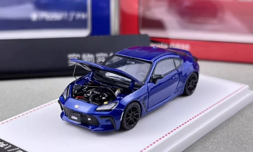 TOYOTA GR86 2ND GEN BLUE HOOD OPENS 1/64 SCALE DIECAST CAR MODEL